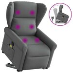 vidaXL Fauteuil de massage inclinable Gris foncé Tissu