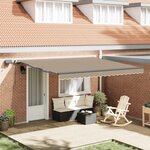 vidaXL Auvent Rétractable Beige 400 ×350 cm tissu