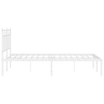 vidaXL Cadre de lit métal avec tête de lit blanc 135x190 cm