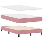 vidaXL Lit à ressort avec matelas & LED rose 120x190 cm en velours