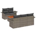 vidaXL Ensemble de canapé de jardin 6 Pièces Gris 55 x 55 x 37 cm