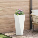 vidaXL Jardinière Blanc 30 x 30 x 75 cm Acier