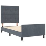 vidaXL Cadre de Lit Gris Foncé 90x190 cm Velours