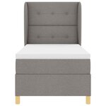 vidaXL Lit à ressorts avec matelas gris foncé 90x190 cm Taupe tissu