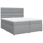 vidaXL Sommier à lattes de lit avec matelas Gris clair 200x200cm Tissu