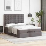 VidaXL Cadre de lit ottoman avec matelas gris 140x200 cm similicuir