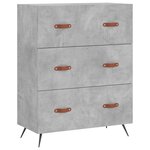 vidaXL Buffet haut Gris béton 69 5x34x180 cm Bois d'ingénierie
