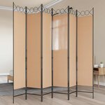 vidaXL Paravent à 6 panneaux Beige 240 x 200 cm Tissu