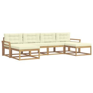 vidaXL Ensemble de canapés d'extérieur 6 pc Blanc et crème