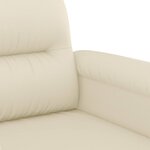 vidaXL Ensemble de canapés 3 Pièces avec coussins Crème Similicuir