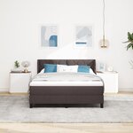 vidaXL Lit boxspring avec matelas Marron foncé 160 x 200 cm