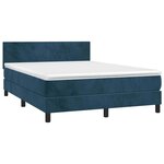 vidaXL Sommier à lattes de lit avec matelas LED Bleu foncé 140x190 cm