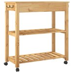 vidaXL Chariot de cuisine MONZA 84x40x90 cm bois massif de pin