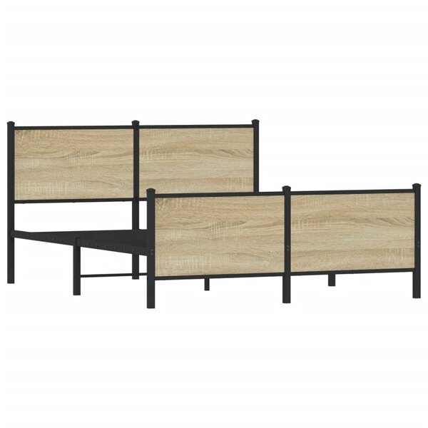 vidaXL Cadre de lit en métal sans matelas chêne sonoma 160x200 cm