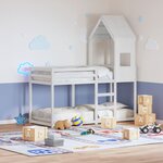 vidaXL Toit de lit pour enfants blanc 55x99x139 5cm bois de pin massif