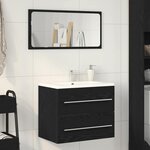 vidaXL Meuble sous lavabo de salle de bain chêne noir 60x38 5x48 cm