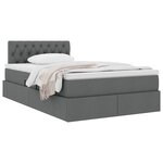 vidaXL Lit avec rangement et matelas Gris foncé 120 x 200 cm