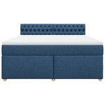 vidaXL Sommier à lattes de lit avec matelas Bleu 180x200 cm Tissu