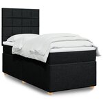 vidaXL Sommier à lattes de lit avec matelas Noir 100x200 cm Tissu