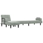 vidaXL Canapé-lit en forme de L gris clair 260x140x70 cm velours