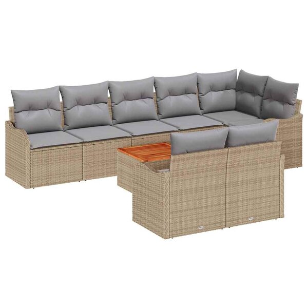 vidaXL Ensemble de canapé de jardin 9 Pièces beige et gris clair