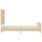 vidaXL Cadre de lit avec tête de lit Crème 120 x 190 cm tissu