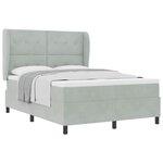 vidaXL Lit à ressorts avec matelas Gris clair 200 x 140 cm Velours