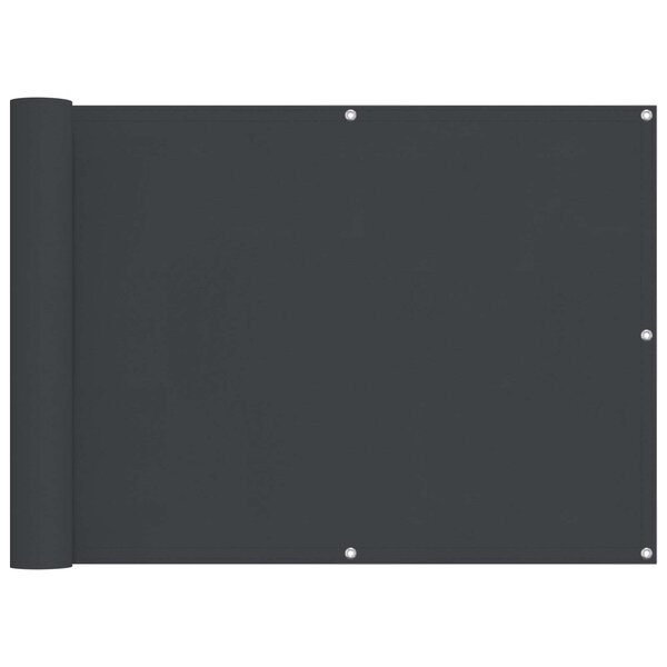 vidaXL Écran de balcon Noir 75 x 200 cm Oxford alu enduit de PU