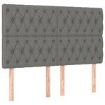 vidaXL Sommier à lattes de lit avec matelas Gris foncé 140x190cm Tissu