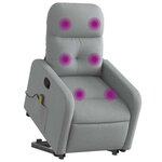 vidaXL Fauteuil de massage inclinable Gris clair Tissu