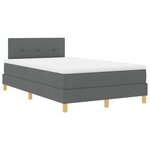vidaXL Lit à ressorts avec matelas & LED gris foncé 120x190 cm Tissu