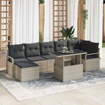 vidaXL Ensemble de canapé de jardin avec coussin 8 Pièces Gris clair