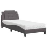 vidaXL Cadre de lit sans matelas Zadar gris 90x190 cm similicuir