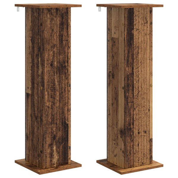 vidaXL Support de Plante 2 pc Bois ancien 30 5 x 30 x 100 5 cm