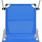 vidaXL Chaises longues pliables et toit lot de 2 Aluminium textilène