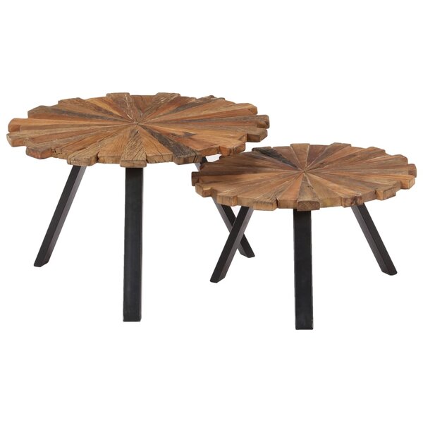 vidaXL Tables basses 2 Pièces Bois de récupération massif