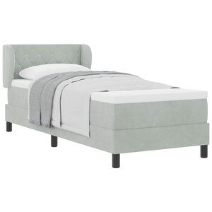 vidaXL Lit à ressorts avec matelas Gris clair 80 x 200 cm Velours