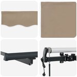 vidaXL Auvent Rétractable Beige 500 ×300 cm tissu