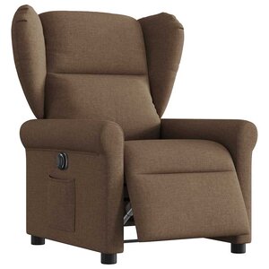 vidaXL Fauteuil inclinable électrique Marron Tissu