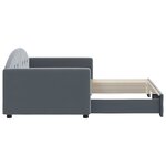 vidaXL Lit de jour avec gigogne sans matelas gris foncé 90x200 cm