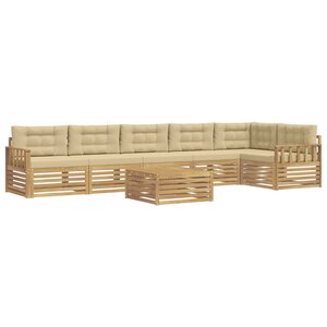 vidaXL Ensemble de canapés d'extérieur 7 pc Blanc et Beige