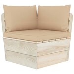 vidaXL Canapé palette à 2 places de jardin avec coussins Bois d'épicéa