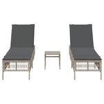 vidaXL Chaises longues lot de 2 avec table gris clair résine tressée