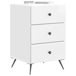 vidaXL Cabinet de chevet avec tiroir Blanc brillant 43 x 41 x 66 5 cm