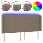 vidaXL Tête de lit à LED Taupe 183x16x118/128 cm Tissu