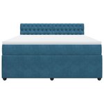 vidaXL Sommier à lattes de lit et matelas bleu 180x200 cm velours