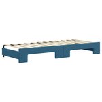 vidaXL Lit de jour avec lit gigogne et matelas bleu 80x200 cm velours