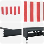 vidaXL Auvent Rétractable Rouge et Blanc 350 x 250 cm Tissu et Métal