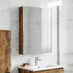vidaXL Armoire Miroir de Salle de Bain Chêne fumé 43 x 11 5 x 60 5 cm