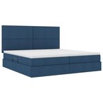 vidaXL Lit de rangement LED avec matelas Bleu 200 x 200 cm Tissu